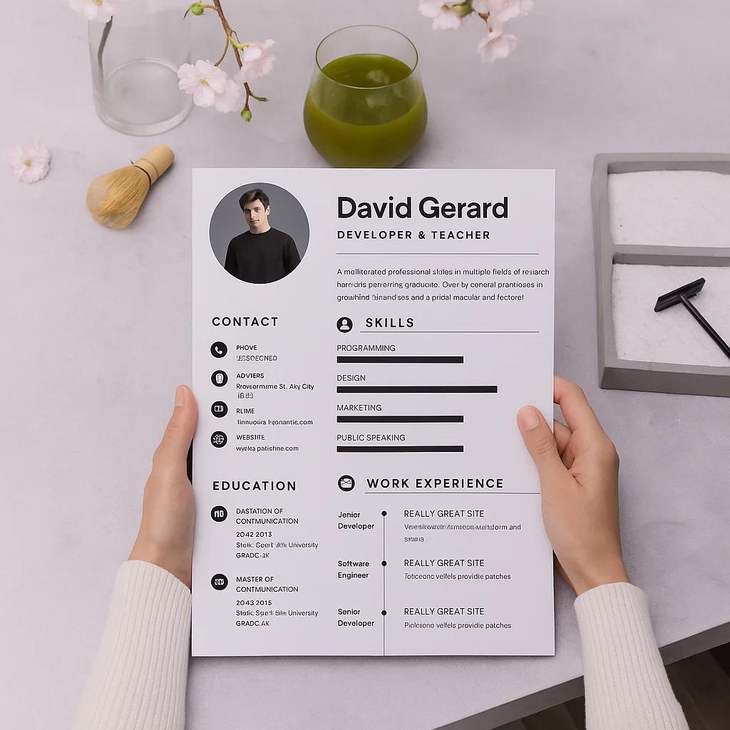 David Gerard – Developer & Teacher | Skilled in Programming, Design, Marketing, Public Speaking | Resume Template for Canva