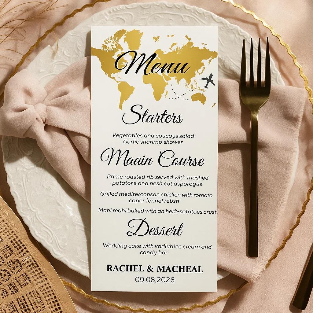 Rachel & Macheal’s Wedding Feast Menu | A Culinary Journey of Flavors | 09.08.2026