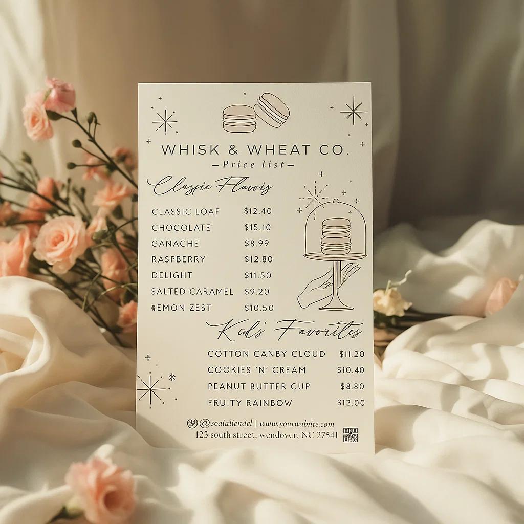 Whisk & Wheat Co. | Sweet Delights and Kids' Favorites | Menu & Price List