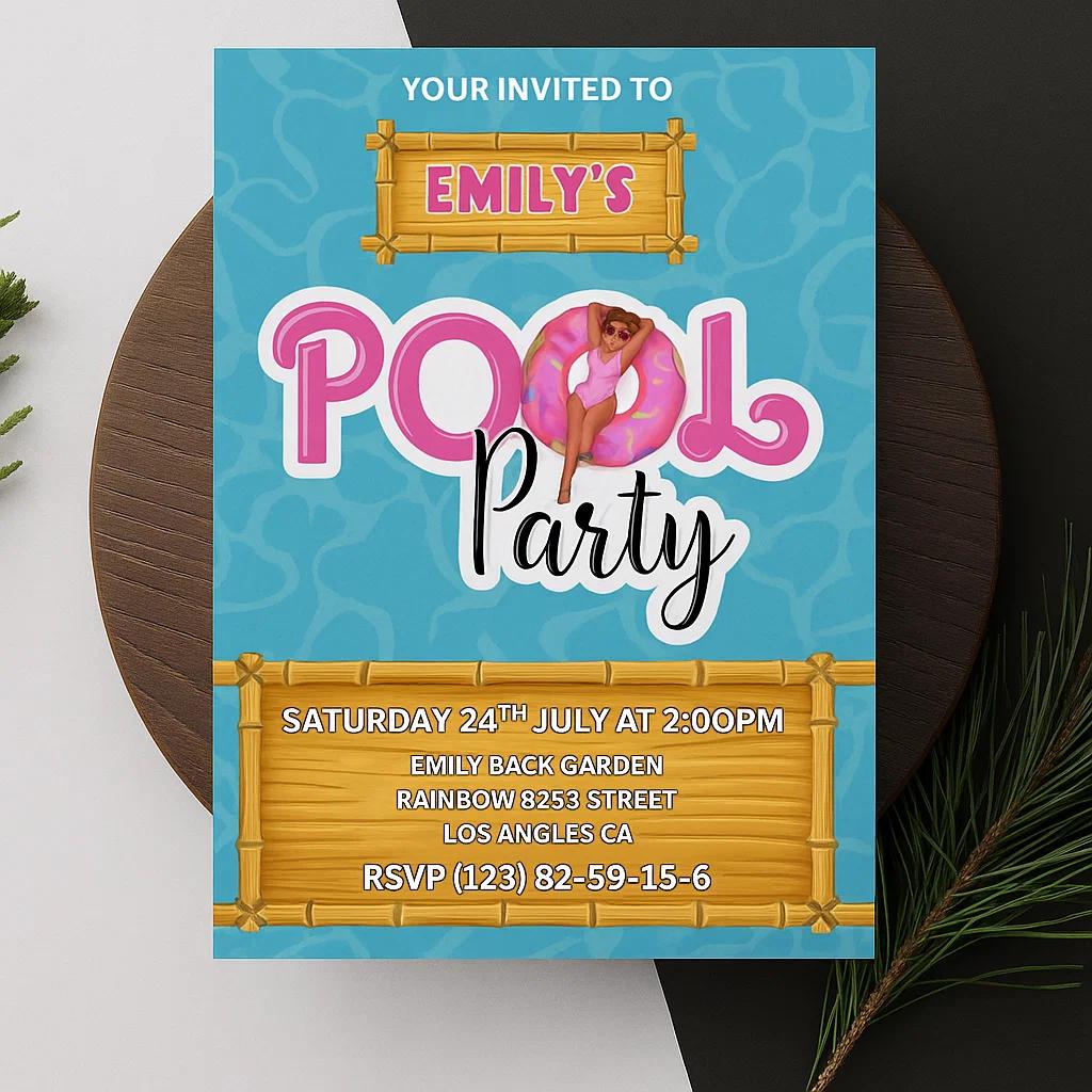 Dive into Fun at Emily's Pool Party – Celebrate Summer with Sun, Splash, and Good Vibes on July 24th!