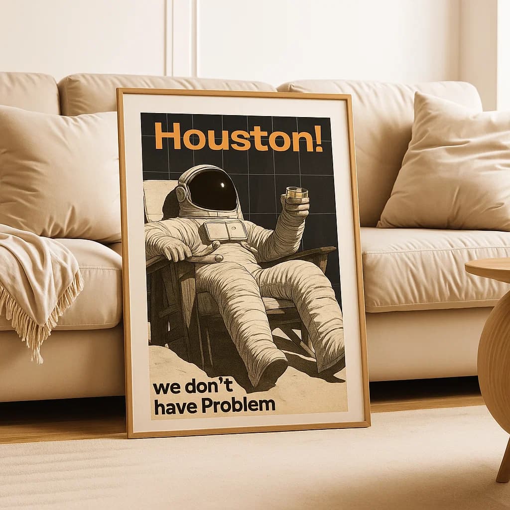 Houston, We Don’t Have a Problem: Non-Editable Wall Art of Cosmic Relaxation