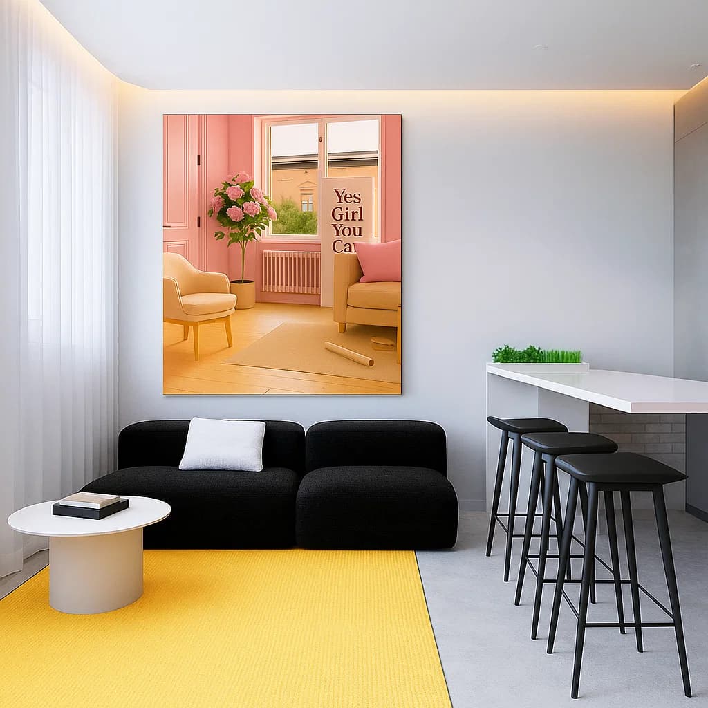 Yes Girl You Can: Non-Editable Wall Art of Empowerment and Positivity