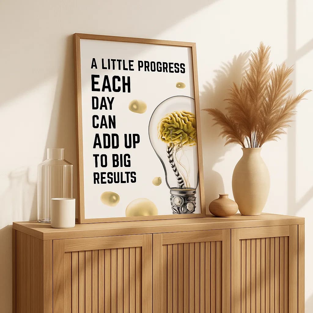 A Little Progress Each Day Can Add Up to Big Results  Non-Editable Wall Art of Growth