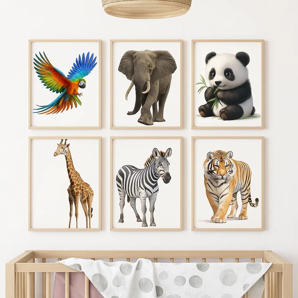 Wildlife Wonders Non-Editable Wall Art Collection of Vibrant Animals and Their Natural Beauty