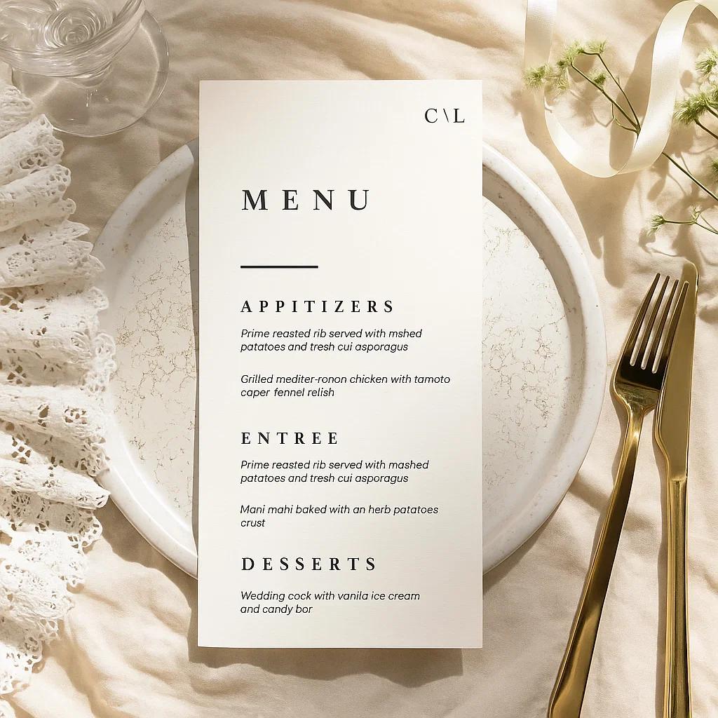 Elegant Wedding Feast Menu | A Culinary Experience to Remember | Rachel & Macheal | 09.08.2026