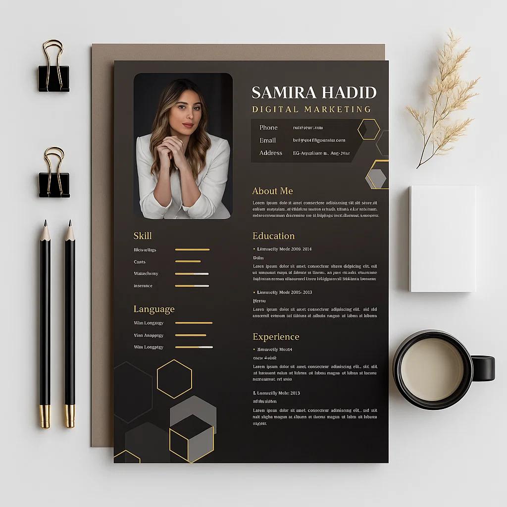 Editable Digital Marketing Resume Template – Customizable Skills, Experience, and Contact Information for Professional Career Growth