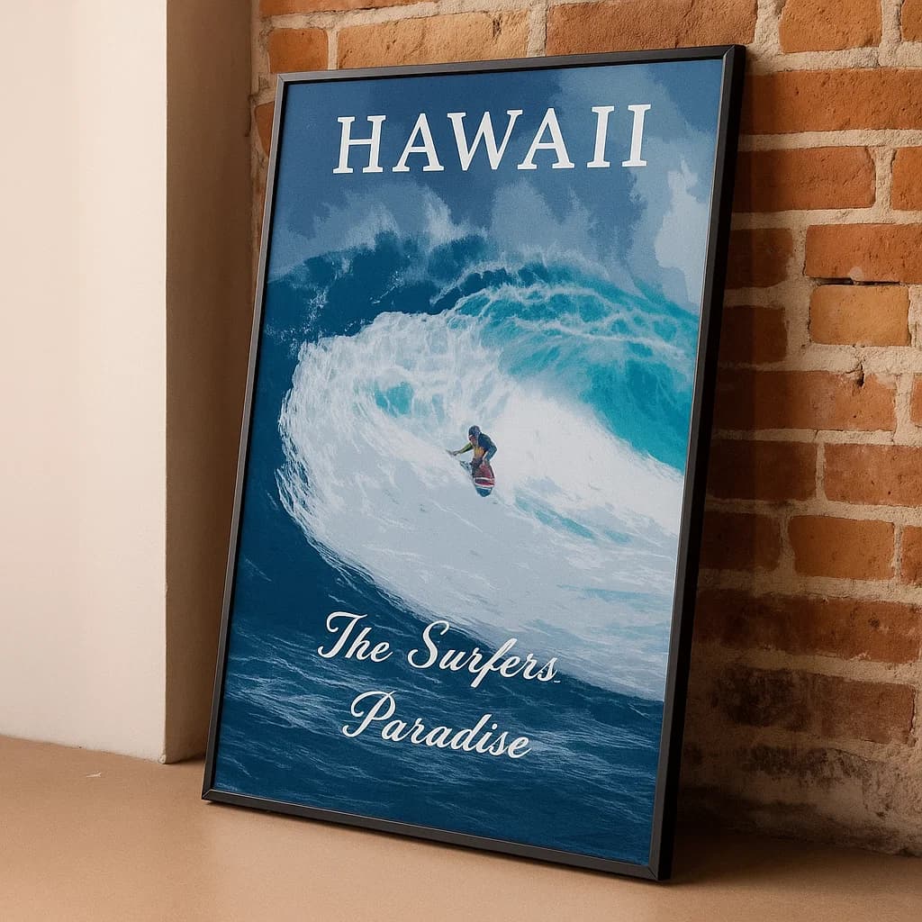 Hawaii: The Surfer’s Paradise - Non-Editable Wall Art of Ocean Thrills and Endless Waves