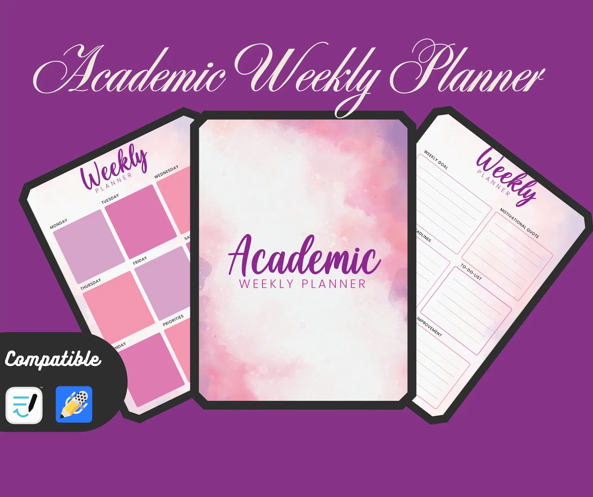 Academic Weekly Planner | Stay Organized & Ace Your Goals 