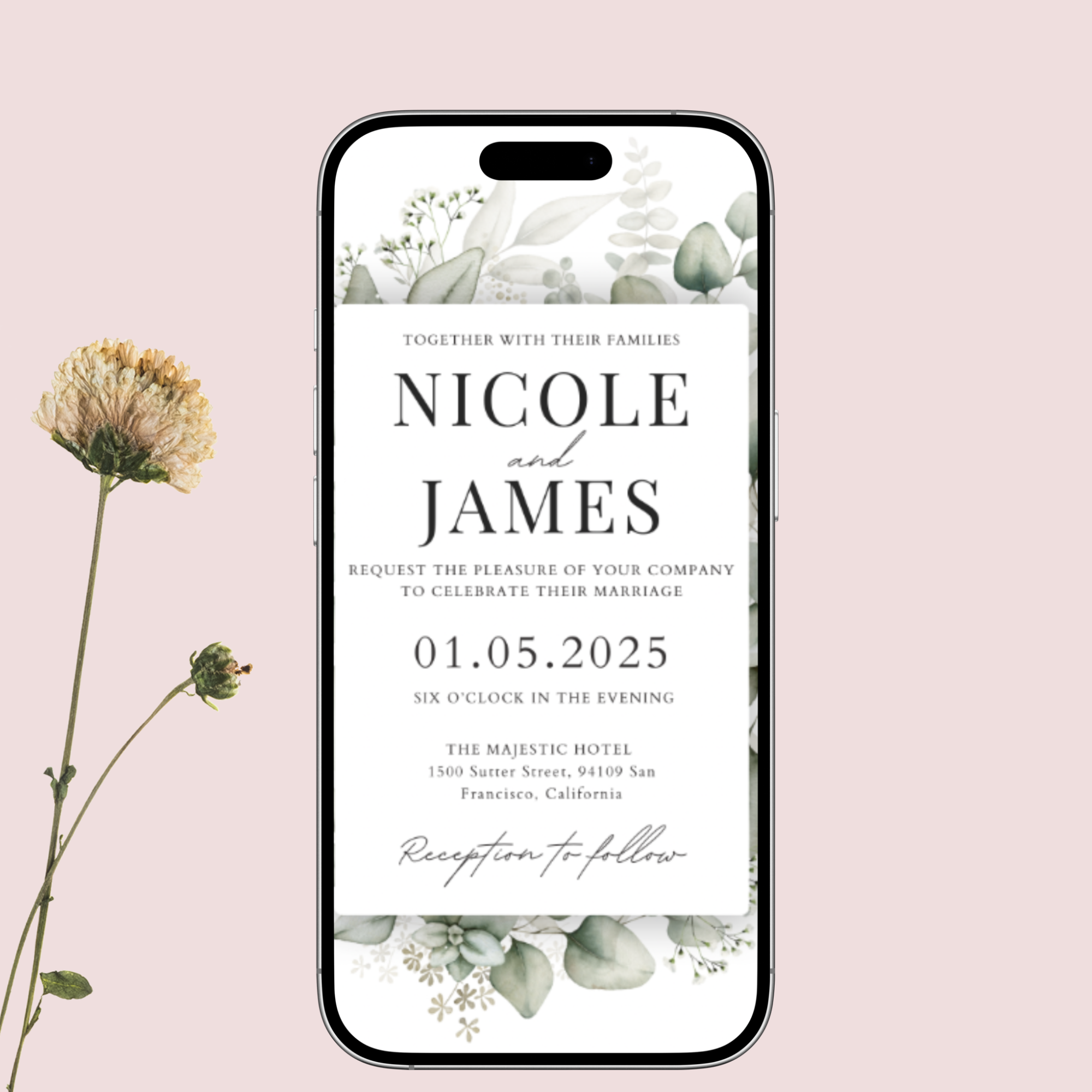 Wedding card | In Celebration of Love  | RSVP  (customizable)