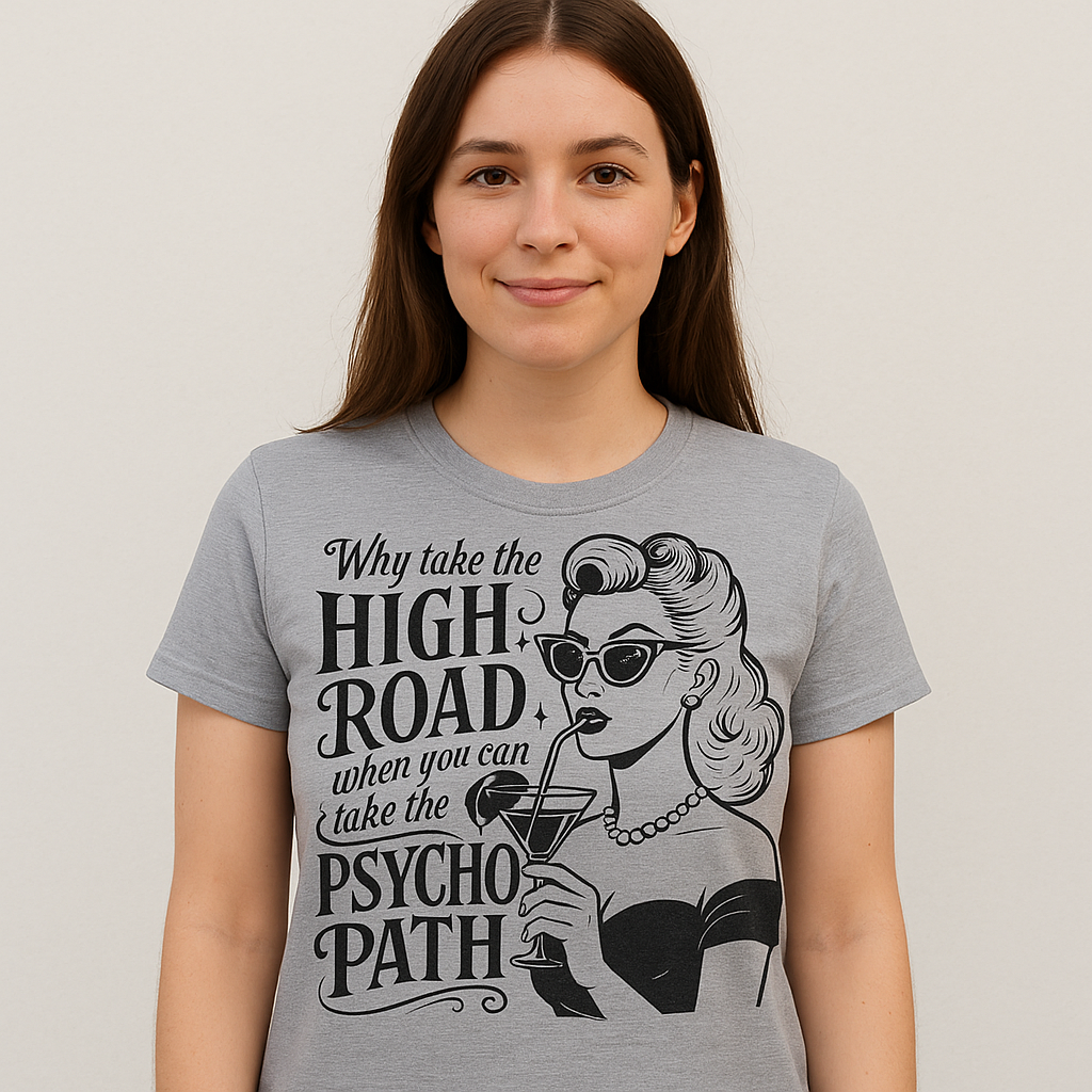 Retro Funny Psycho Path - PNG – Sarcastic Vintage Humor for Shirts