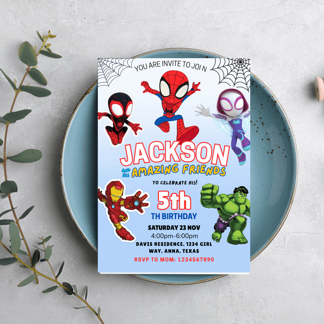Jackson 5th Birthday Party Invitation Template – Editable & Printable Kids Birthday Invite for Boys, Girls & Fun Celebrations