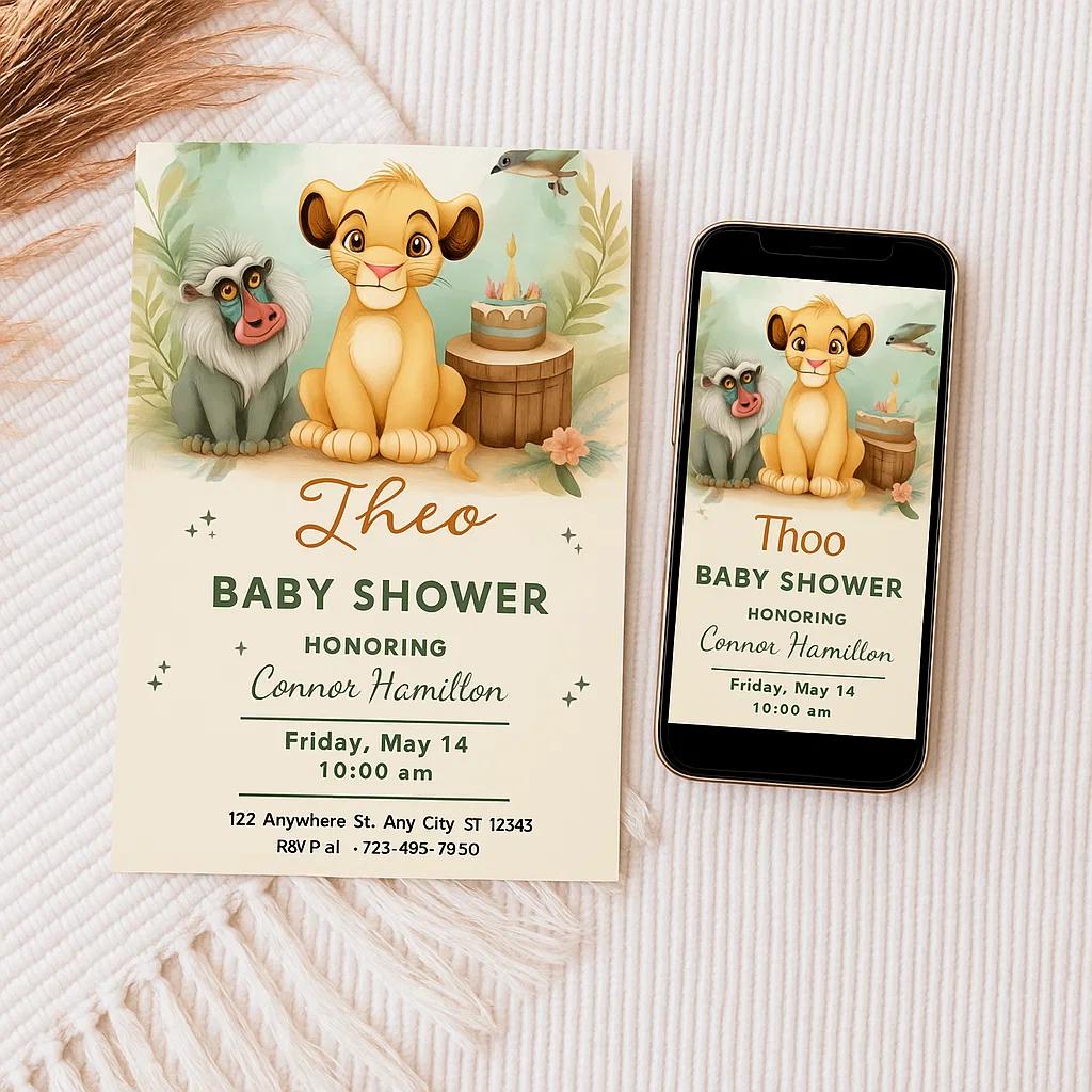 Sweet Beginnings Baby Shower Invitation – Editable Template (Card & Mobile Sizes Included)