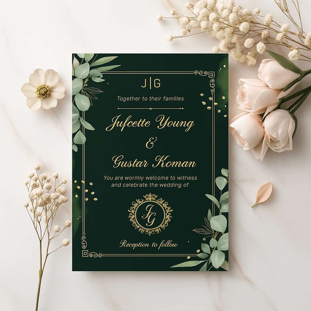 Floral Wedding Invitation Template – Editable with Canva, Customizable, Printable Design, Instant Download, Elegant Wedding Invite