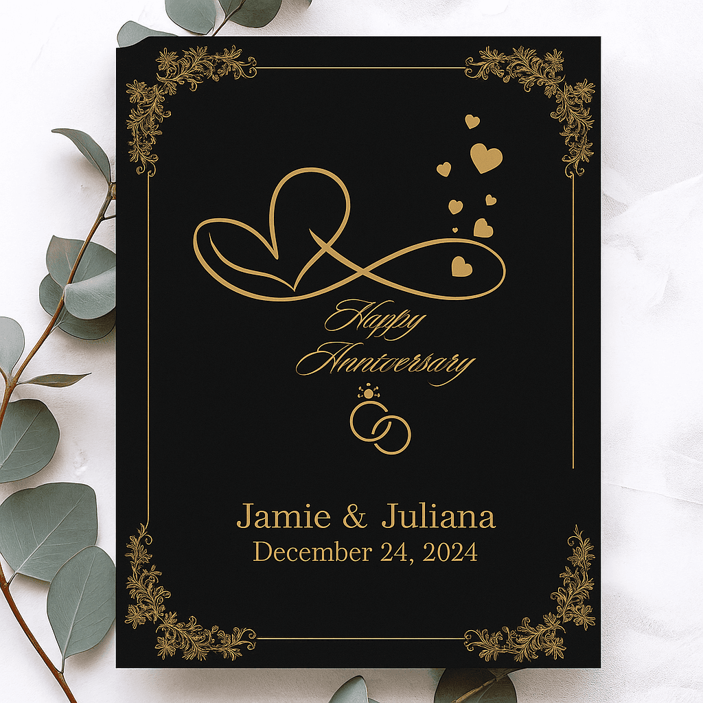Floral Anniversary Party Invitation – Editable Canva Template, Elegant Botanical Design, Printable Celebration Invite, Instant Download