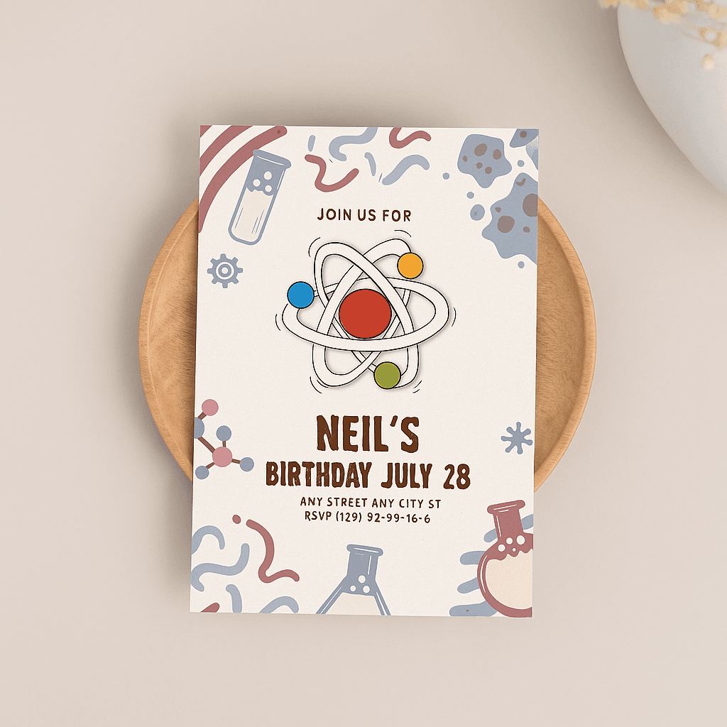 Neil’s Birthday Party Invitation – Editable Canva Template, Fun & Modern Design, Printable Celebration Invite, Instant Download