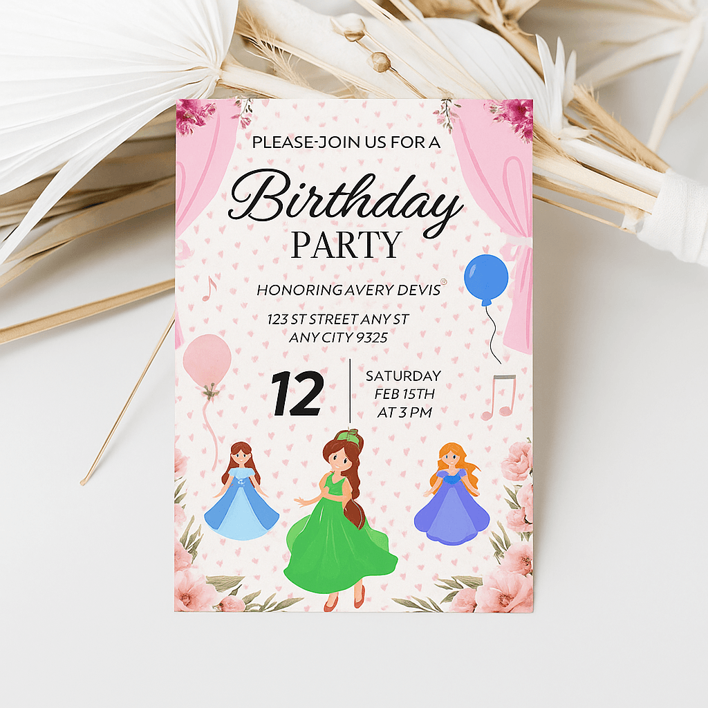 Floral & Butterfly Birthday Party Invitation – Editable Canva Template, Whimsical Garden Theme, Printable Girls Celebration Invite, Instant Download