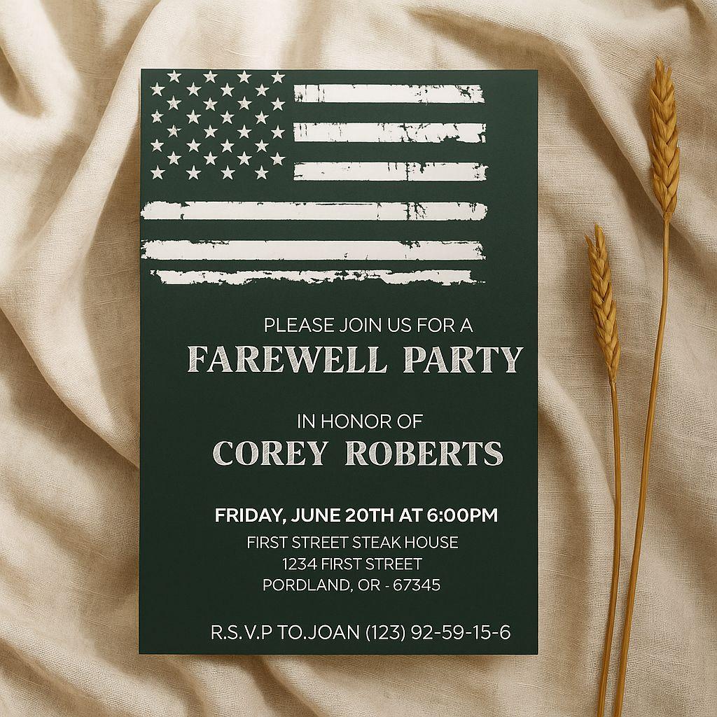 Farewell Party Invitation – Editable Canva Template, Stylish Goodbye Card, Instant Download, Printable Design for Office, School, or Friends