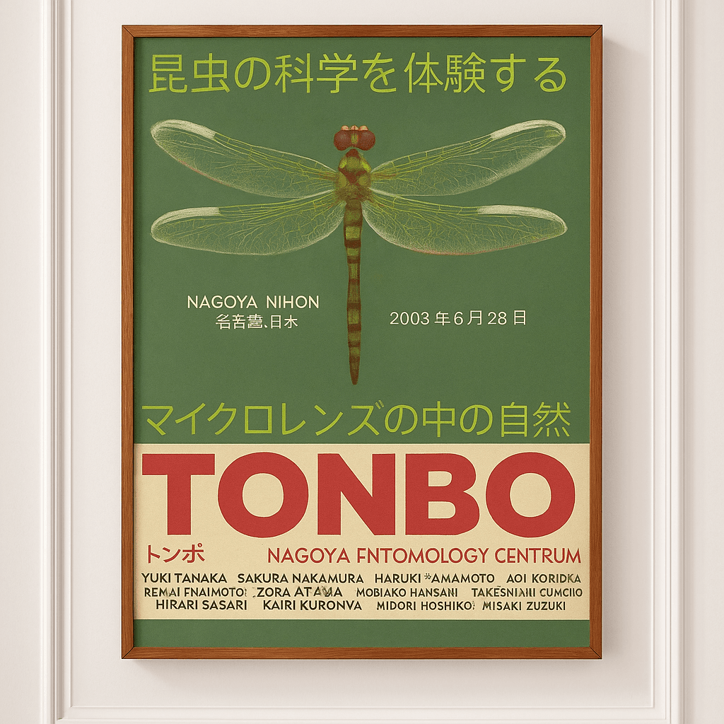 Tonbo Fly Dragon Wall Poster – Japanese-Inspired Fantasy Art Print for Home, Office, or Anime Décor | High-Quality Unframed Poster