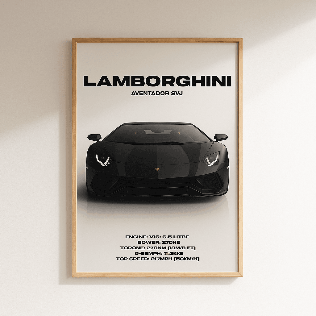 Lamborghini Racer Wall Poster – High-Speed Supercar Art Print for Racing Enthusiasts & Car Lovers | Bold Garage & Room Décor