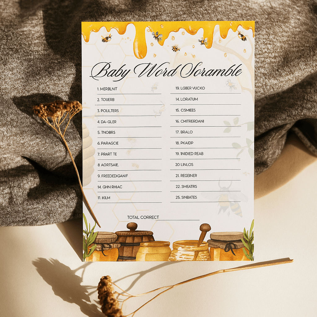 Baby Shower Party Game – Editable Canva Template | Fun & Printable Digital Download for Moms-to-Be, Guests & Baby Celebration Events