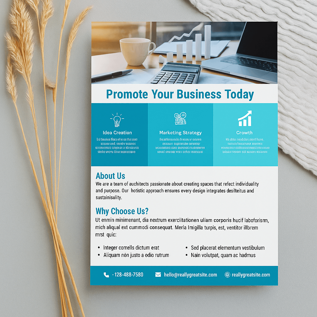 Customizable Business Promotion Flyer Template Corporate Marketing Advertising Agency Event Product Service Editable Printable Modern Professional Branding Digital Download Design