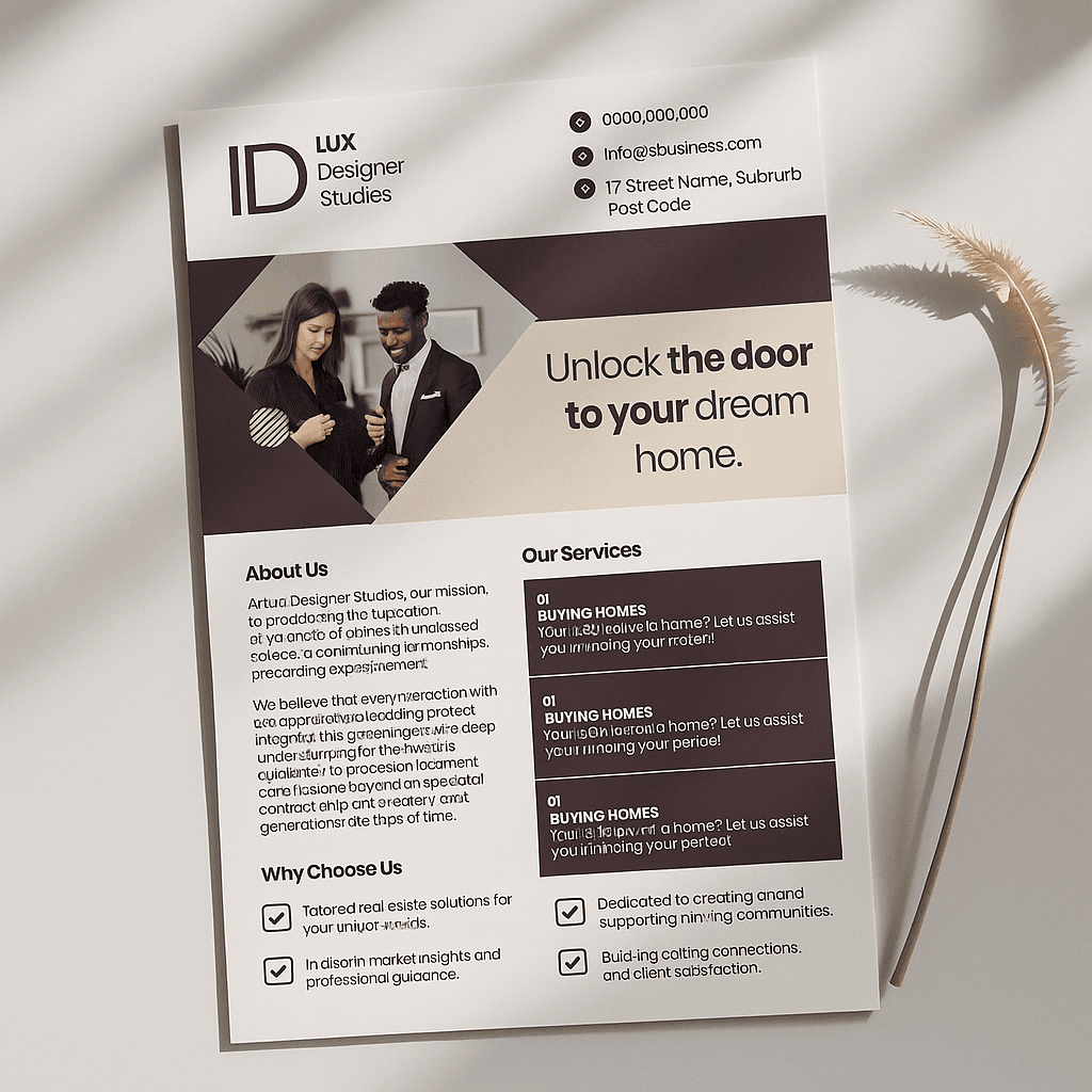 Customizable Real Estate Flyer Template – Professional Home Buying & Selling Promotion, Modern Design, Editable, Printable, Luxury Property Marketing Digital Download