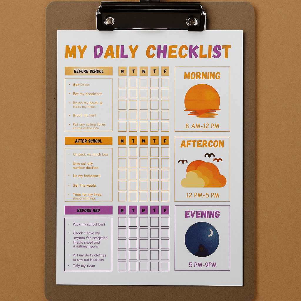 Daily Checklist Template – Editable & Printable To-Do List, Task Planner, Productivity Organizer for Home, Work, and School