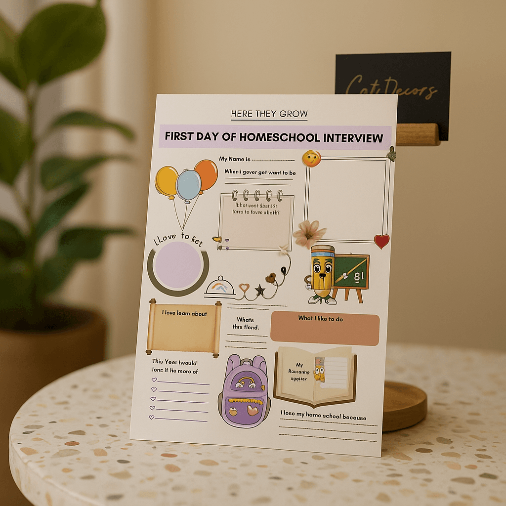 First Day Homeschool Interview Kids Planner – Editable & Printable Back-to-School Questionnaire, Checklist & Organizer for Children and Parents