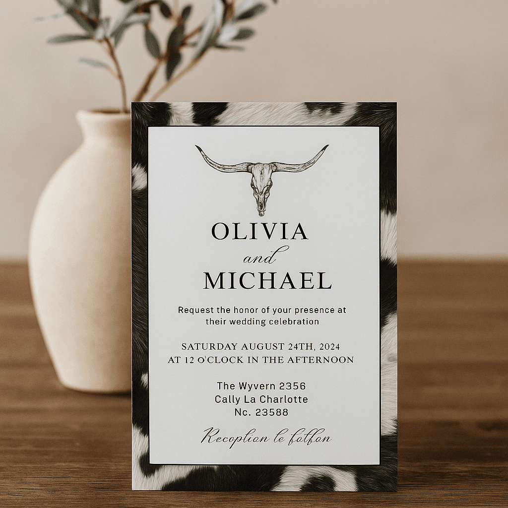 Olivia & Michael Wedding Invitation Template – Editable & Printable Elegant Invitation Design for Modern Weddings