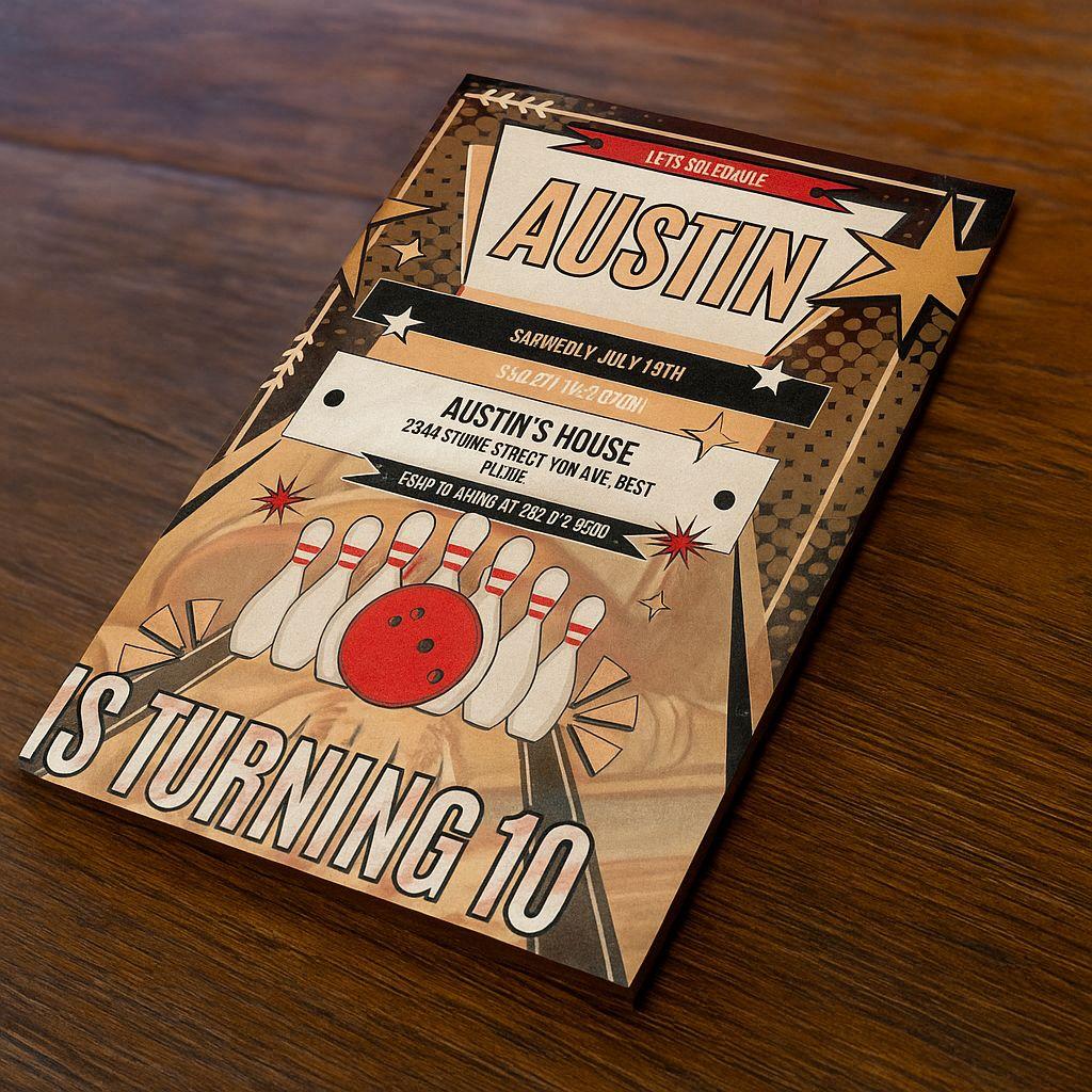 Austin is Turning 10 Birthday Invitation Template – Editable & Printable Party Invite | Digital Kids Birthday Card | Instant Download