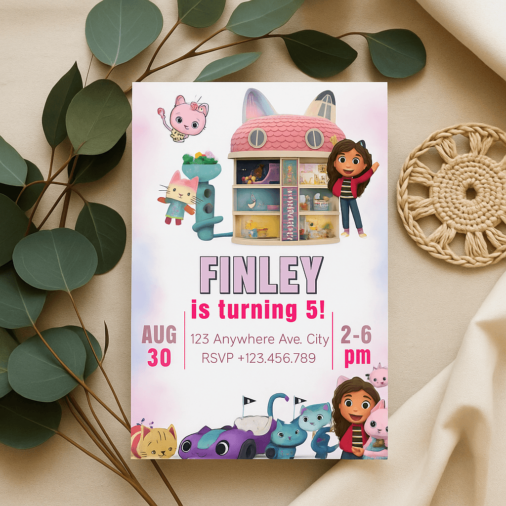 Finley is Turning 5 Birthday Invitation Template – Editable & Customizable Party Invite | Printable Digital Card | Instant Download