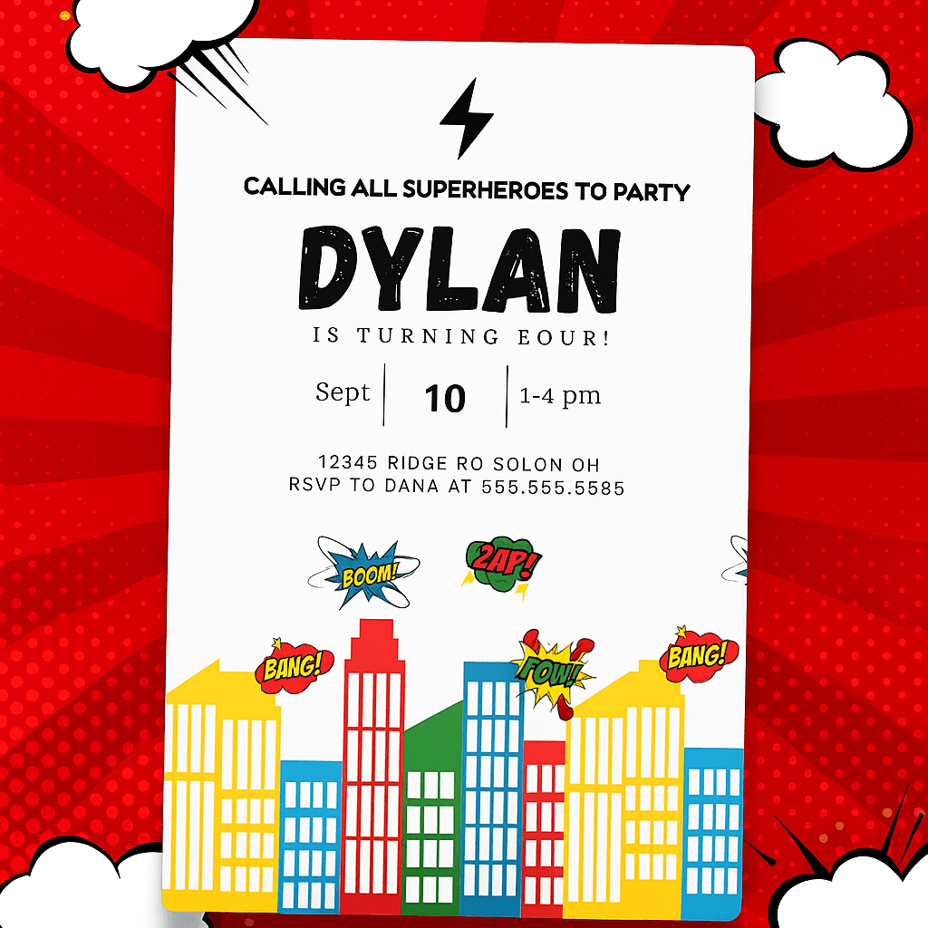 Dylan is Turning 4 Birthday Invitation Template – Editable & Printable Party Invite | Digital Kids Birthday Card | Instant Download
