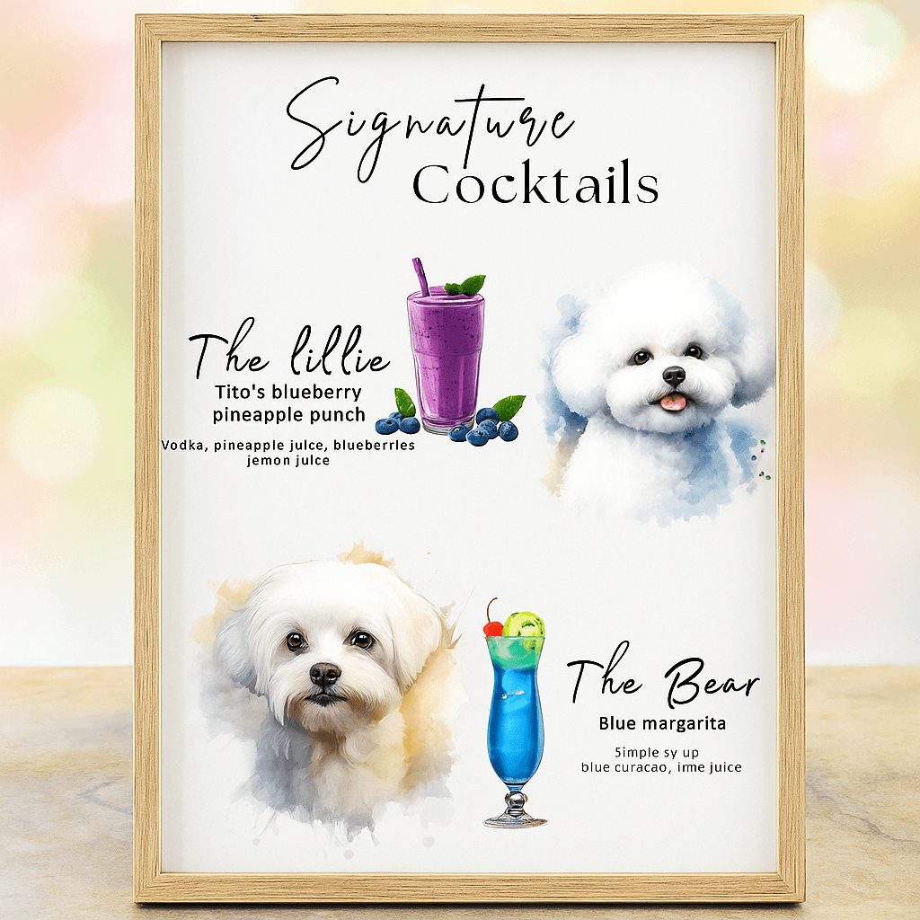 Drinking Menu Template – Editable & Printable Cocktail & Party Drink List | Instant Download