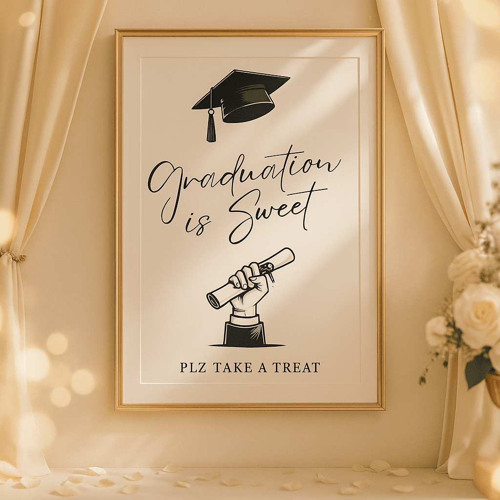 Graduation Announcement Wall Art – Editable Virtual Invitation Digital Template for Celebrations & Parties