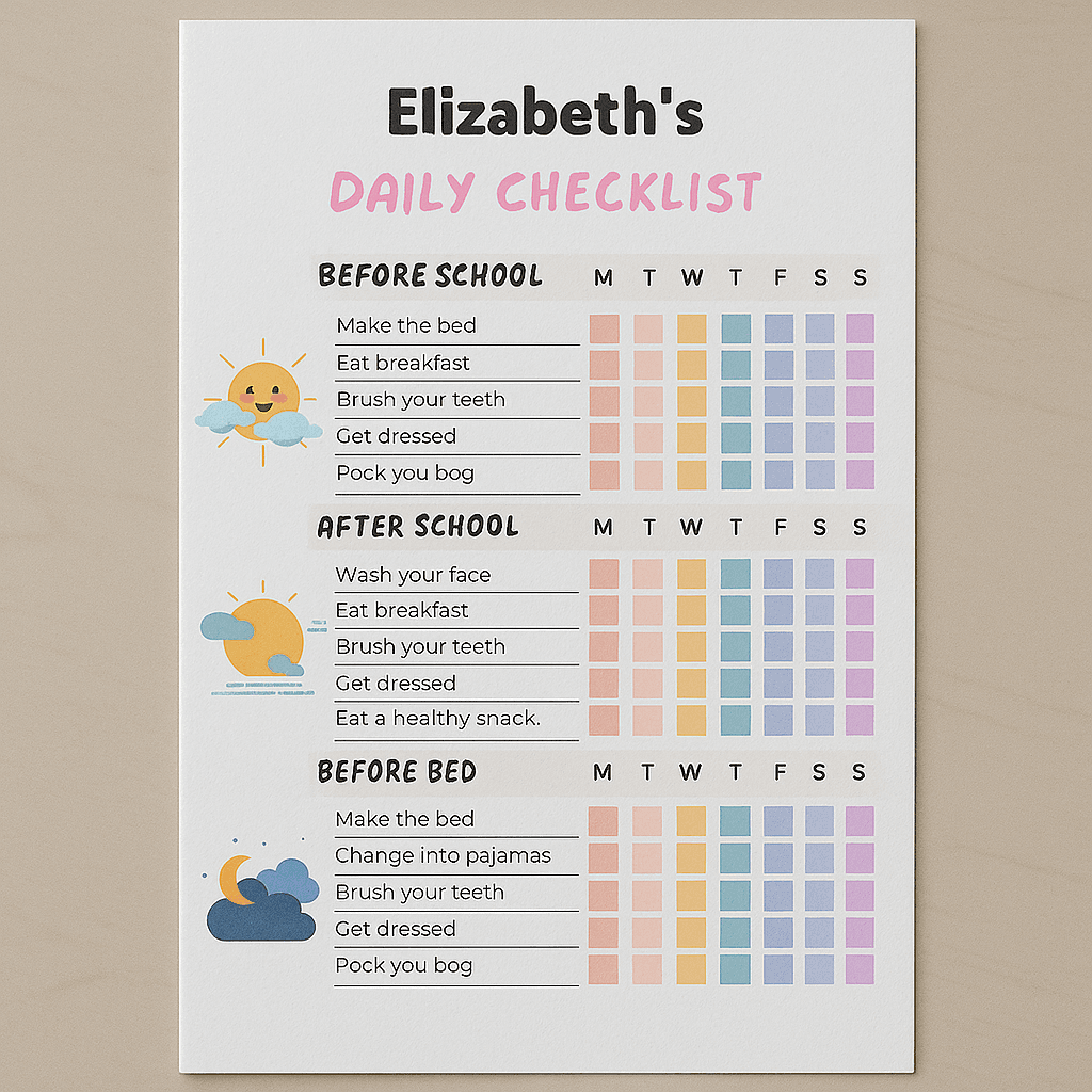 Weekend Daily Checklist Planner | Printable Editable Organizer for Saturday and Sunday Productivity Task Management