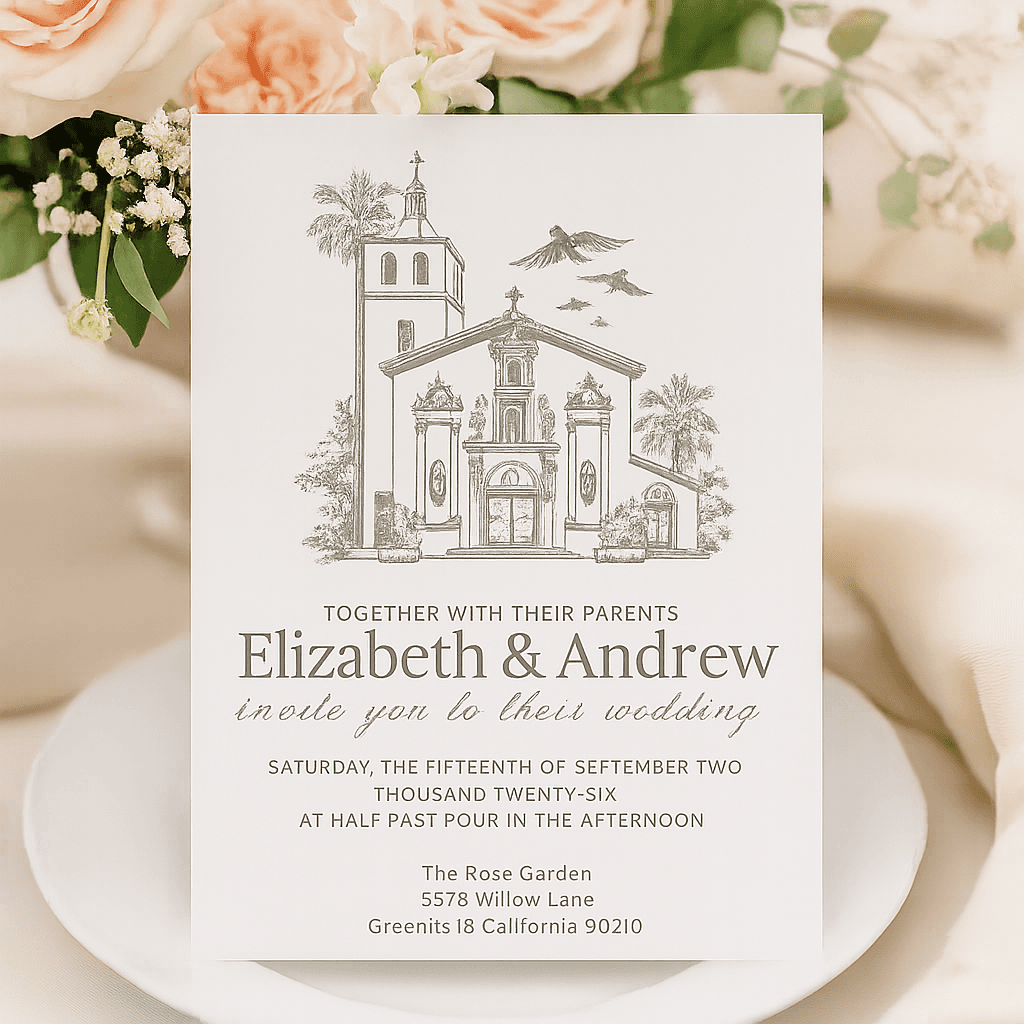 Floral Wedding Invitation Template - Elegant, Customizable, Printable, Perfect for Romantic and Vintage Weddings