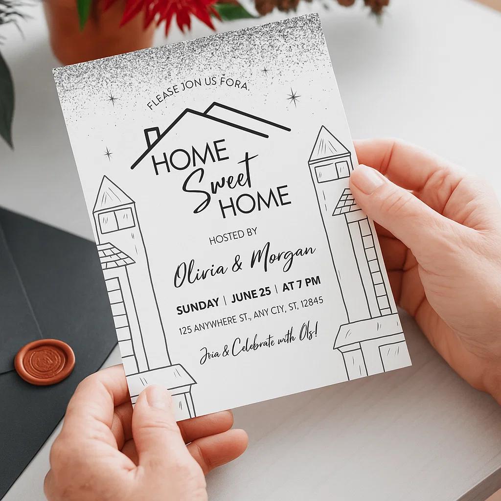 Home Sweet Home Party Invitation Template – Editable Digital Download – Customizable Housewarming Invite Card – Printable & Shareable for Any Celebration