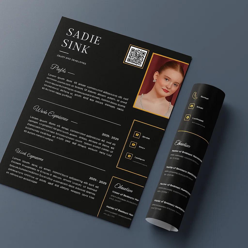 Front End Developer Resume Template Customizable and Editable Layout for Profile, Work Experience, Education, and Contact Details