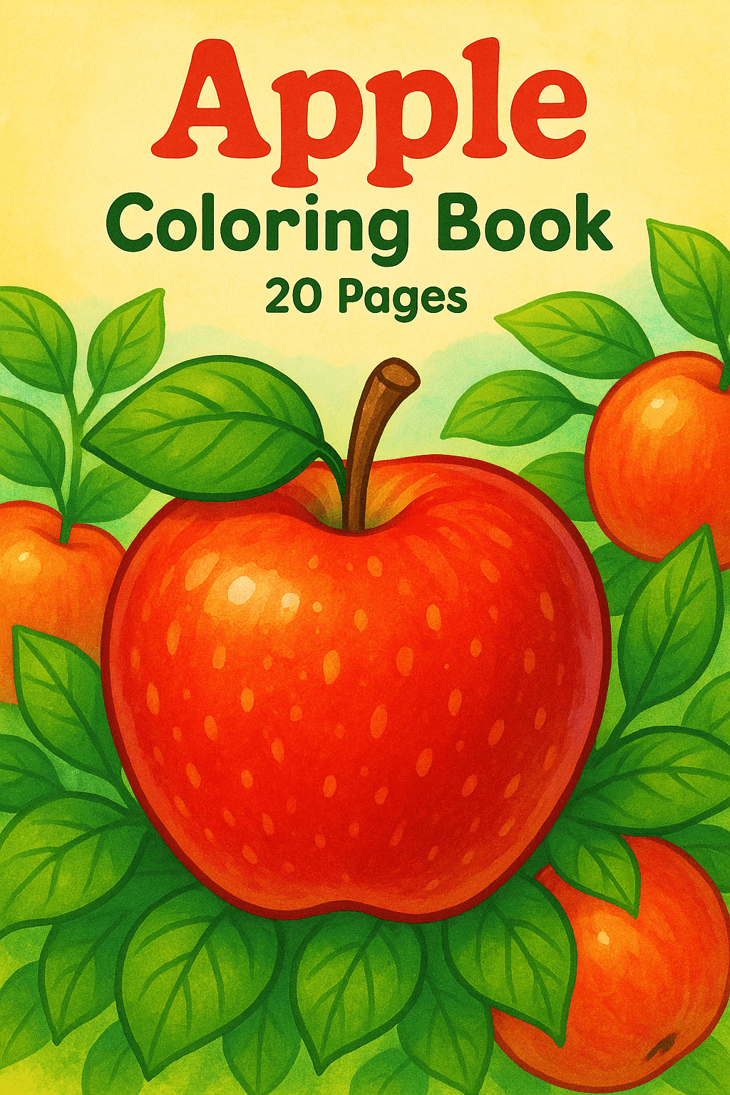 Apple Fruit Coloring Book - 20 Pages of Delicious Apple Illustrations