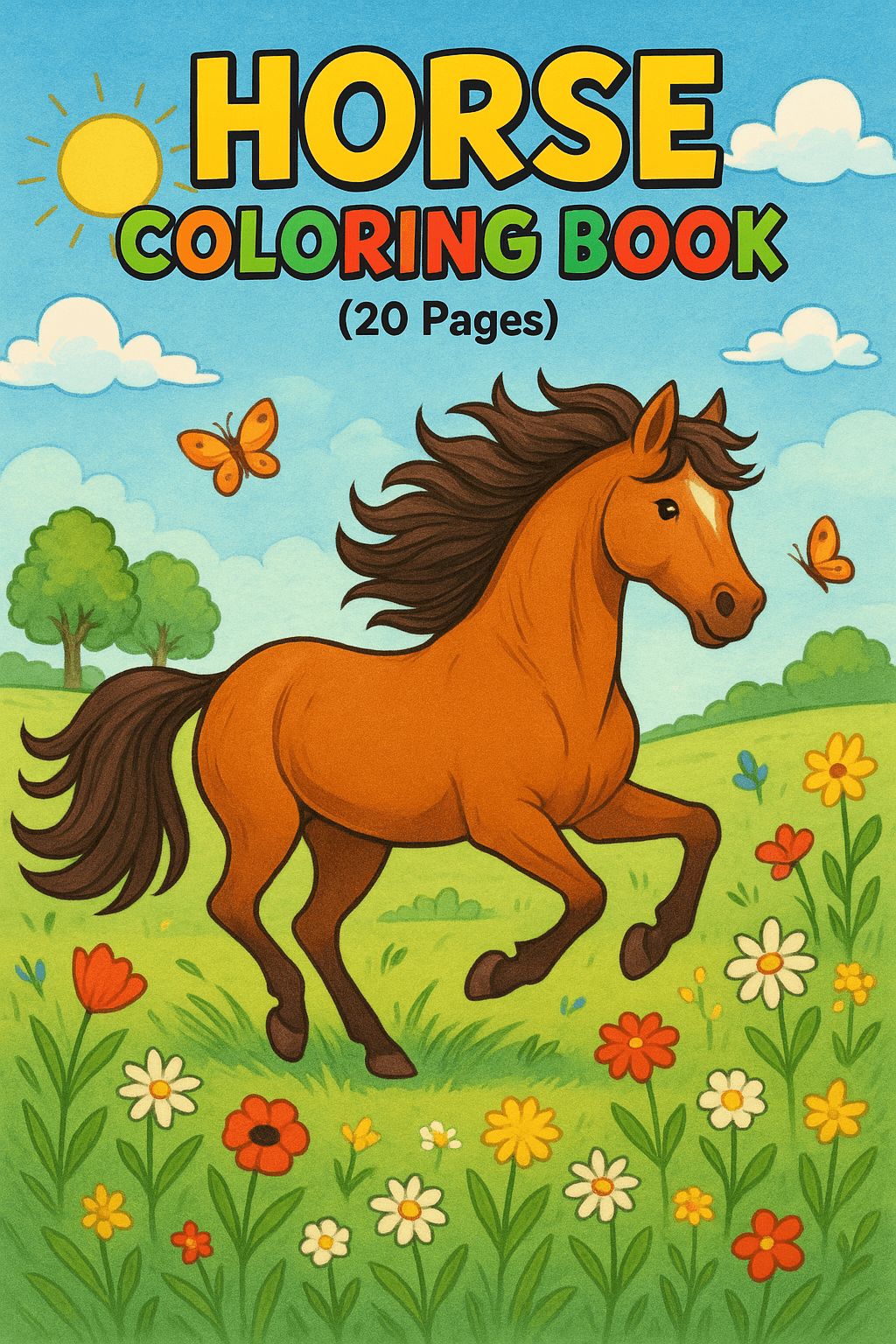 Horse Coloring Book - 20 Pages of Fun and Creative Horse Illustrations