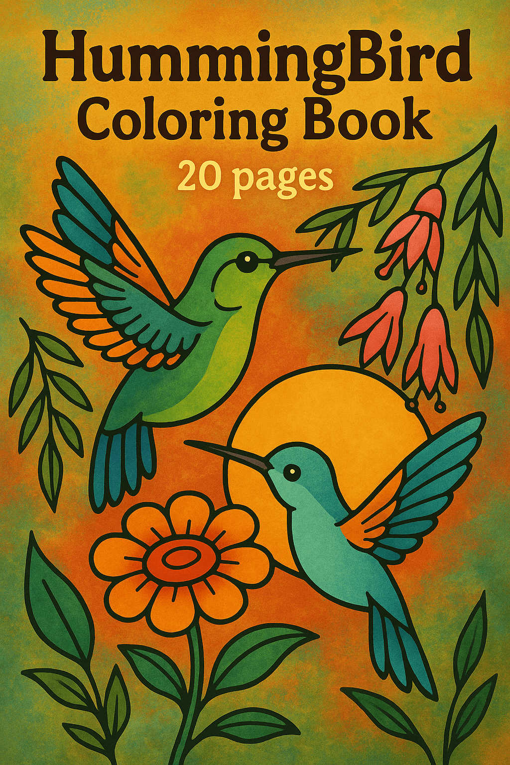 Hummingbird Coloring Book - 20 Beautiful & Elegant Pages for All Ages