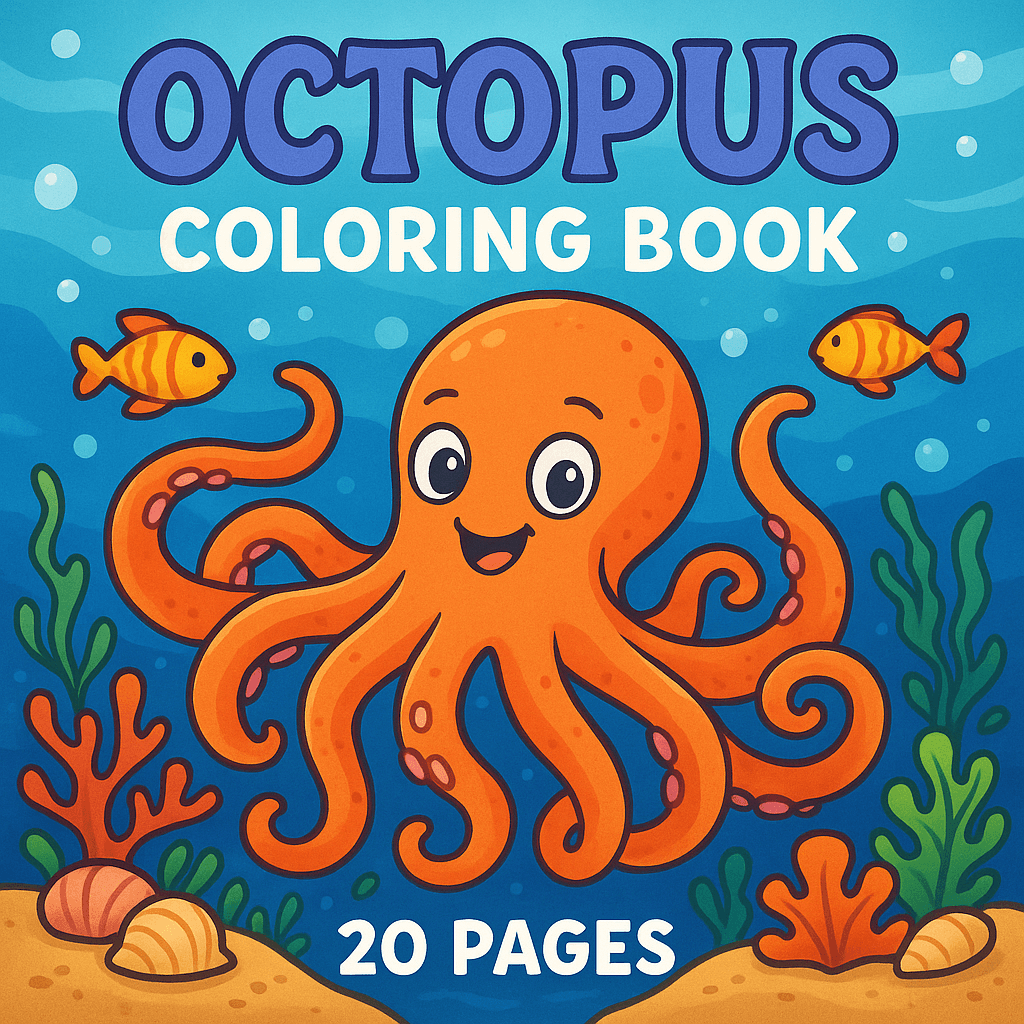 Octopus Coloring Book - 20 Fun Pages of Underwater Adventure
