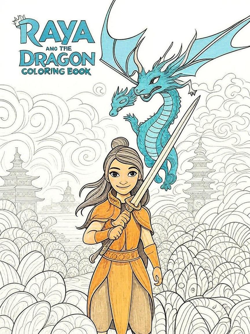 Raya and the Last Dragon - 20 Pages Printable Coloring Book