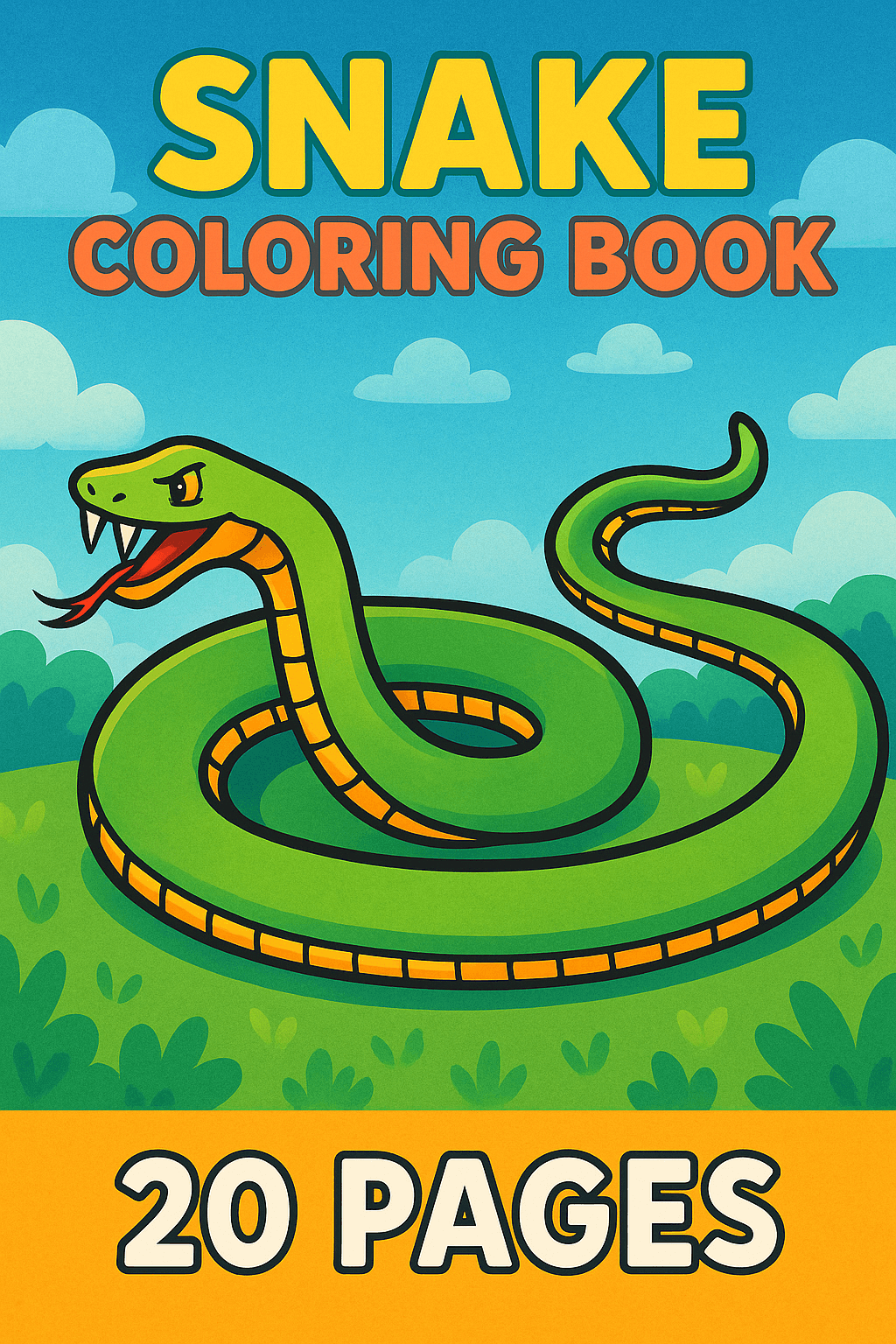 Snake Coloring Book - 20 Stunning Pages of Intricate Snake Designs