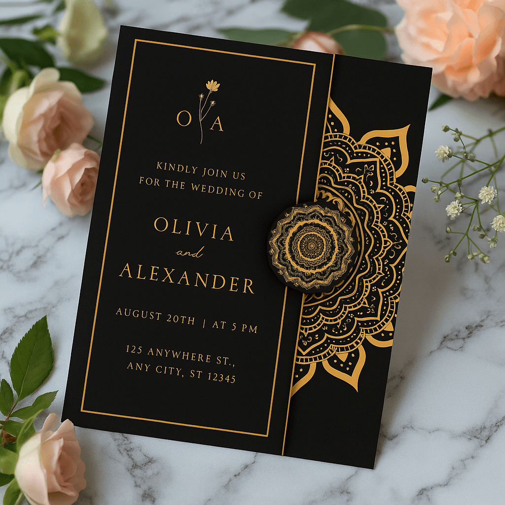 Black Gold Luxury Wedding Template - Elegant Designs for a Glamorous Celebration