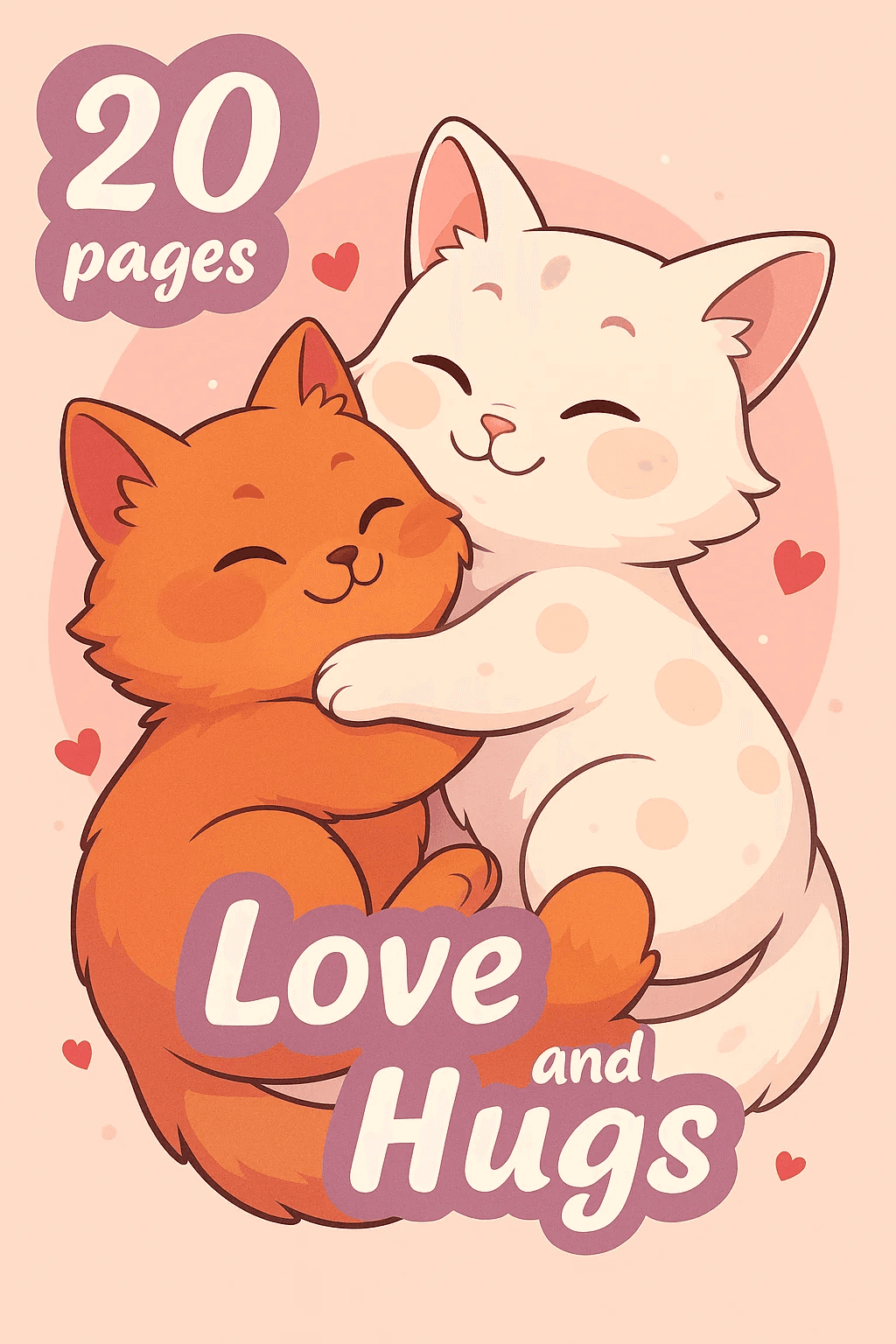 Love and Hugs Coloring Pages - 20 Pages of Fun and Cuddly Designs